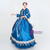 Royal Blue Satin Appliques Long Sleeve Victorian Dress