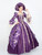 Purple Satin Print Long Sleeve Rococo Vintage Dress