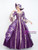 Purple Satin Print Long Sleeve Rococo Vintage Dress