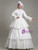 White Long Sleeve Lace High Neck Rococo Baroque Dress