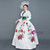 White Satin Rose Print Long Sleeve Rococo Dress