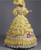 Yellow Satin Lace 3D Appliques Puff Sleeve Antonietta Dress