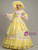 Yellow Satin Pink Lace Long Sleeve Rococo Baroque Dress