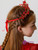 Red Pearls Beading Gold Leaf Hair Accessories