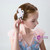 Pink Blue Flower Pearls Beading Hairpin Clip