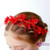 Red Flower Feather Pearls Garland Headdress