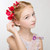 Red Flowers Crystal Beading Hair Hairpin