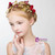 Burgundy Flower Pearls Hair Headdress