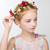 Burgundy Flower Pearls Hair Headdress
