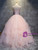 Pink Tulle Appliques Beading Backless Quinceanera Dress