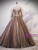 Coffee Tulle Lace Spaghetti Straps Beading Quinceanera Dress