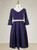 Plus Size Navy Blue Short Sleeve Short Prom Dress