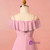 Plus Size Simple Pink Chiffon Prom Dress
