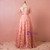 Plus Size Pink Leaf Sequins Tulle Prom Dress