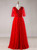 Plus Size Red Tulle Lace Beading Crystal Prom Dress