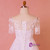 White Tulle 3D Appliques Short Sleeve Wedding Dress