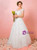 Plus Size White Tulle Appliques Beading Backless Wedding Dress