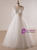 Plus Size Tulle Appliques Pleats V-neck Wedding Dress
