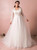 Plus Size White Lace Tulle Long Sleeve Wedding Dress