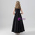 Black Satin Lace Sleeveless Flower Girl Dress