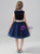 Navy Blue Tulle Knee Length Flower Girl Dress