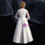 Long Sleeve White Satin Lace Flower Girl Dress