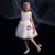 White Tulle Tiers Knee Length Flower Girl Dress