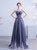 In Stock:Ship in 48 Hours Blue Tulle Sequins Strapless Prom Dress