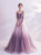 In Stock:Ship in 48 Hours Purple Tulle Pleats Appliques Prom Dress