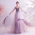 In Stock:Ship in 48 Hours Purple Tulle Pleats Appliques Prom Dress