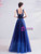 In Stock:Ship in 48 Hours Blue Tulle Pleats Sequins Prom Dress