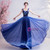 In Stock:Ship in 48 Hours Blue Tulle Pleats Sequins Prom Dress