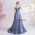 In Stock:Ship in 48 Hours Blue Sequins Spaghetti Straps Prom Dress