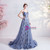 In Stock:Ship in 48 Hours Blue Sequins Spaghetti Straps Prom Dress