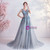 In Stock:Ship in 48 Hours Blue Tulle Lace V-neck Prom Dress