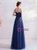 In Stock:Ship in 48 Hours Navy Blue Pleats Prom Dress