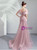 In Stock:Ship in 48 Hours Pink Mermaid Tulle Appliques Prom Dress