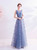 In Stock:Ship in 48 Hours Blue Sequins Backless Prom Dress