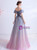 In Stock:Ship in 48 Hours Blue Purple Pleats Beading Prom Dress