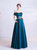 In Stock:Ship in 48 Hours Blue Satin Prom Dress With Pocket