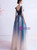 In Stock:Ship in 48 Hours Blue V-neck Beading Pleats Prom Dress