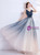 In Stock:Ship in 48 Hours Blue V-neck Beading Pleats Prom Dress