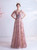 In Stock:Ship in 48 Hours Pink V-neck Sequins Prom Dress