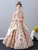 In Stock:Ship in 48 Hours Gold Sequins Backless Flower Girl Dress