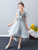 In Stock:Ship in 48 Hours Gray Hi Lo Appliques Flower Girl Dress