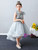 In Stock:Ship in 48 Hours Gray Hi Lo Appliques Flower Girl Dress