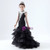 In Stock:Ship in 48 Hours Black Lace Tulle Crystal Flower Girl Dress