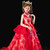 In Stock:Ship in 48 Hours Red Lace Crystal Flower Girl Dress