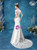In Stock:Ship in 48 Hours White Mermaid Lace Wedding Dress