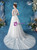 In Stock:Ship in 48 Hours White Tulle Lace Short Sleeve Wedding Dress